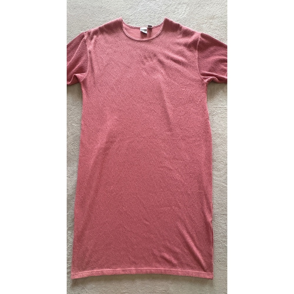 Vintage Jacque & KoKo Womens Plus 22/24 Dusty Rose Crinkle Textured Midi Dress